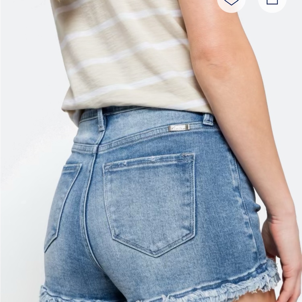 KanCan Madeline Triple Fray Hem Super High Rise Short